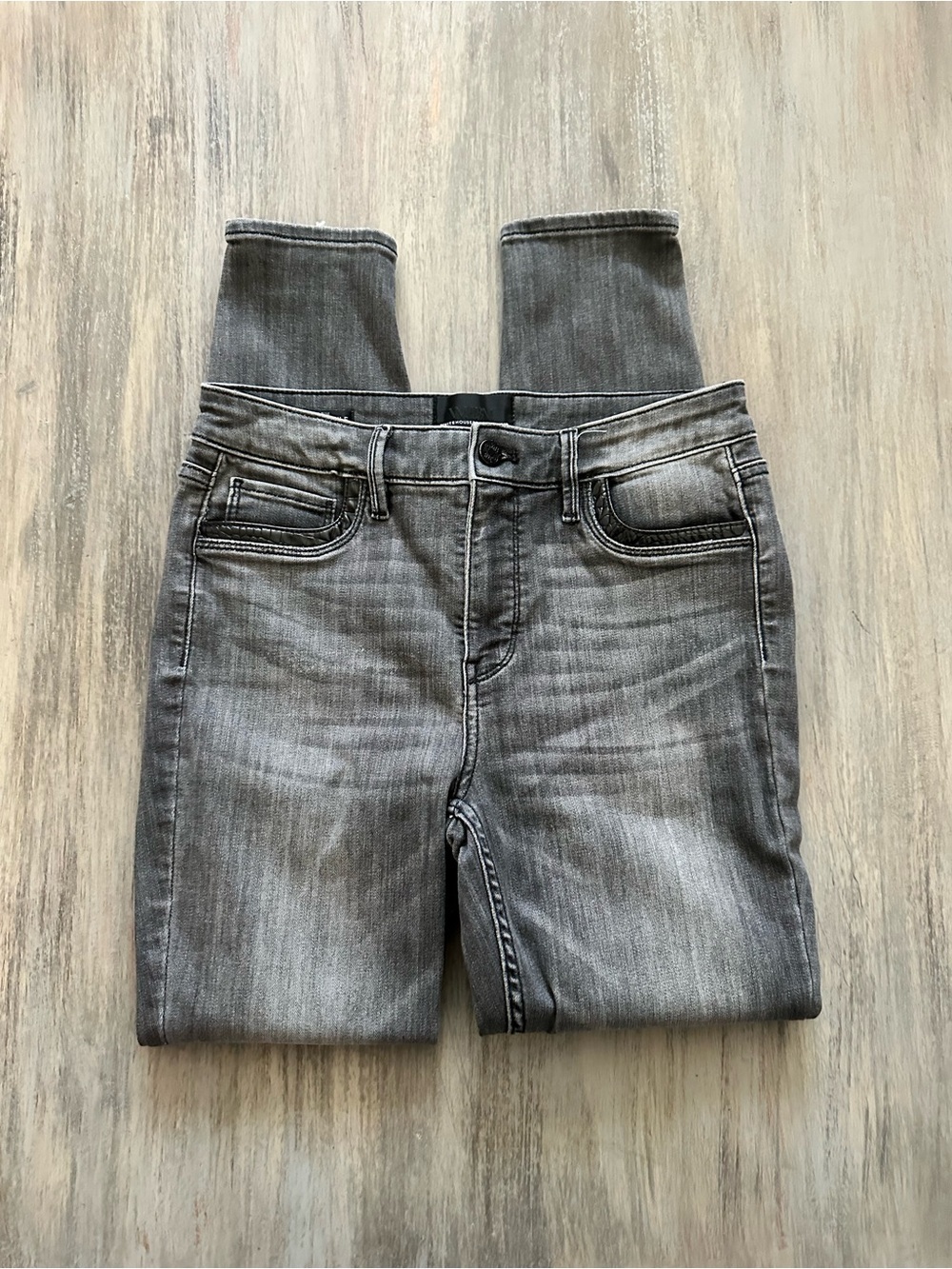 White House Black Market Skinny Jeans with Snake Print Trim